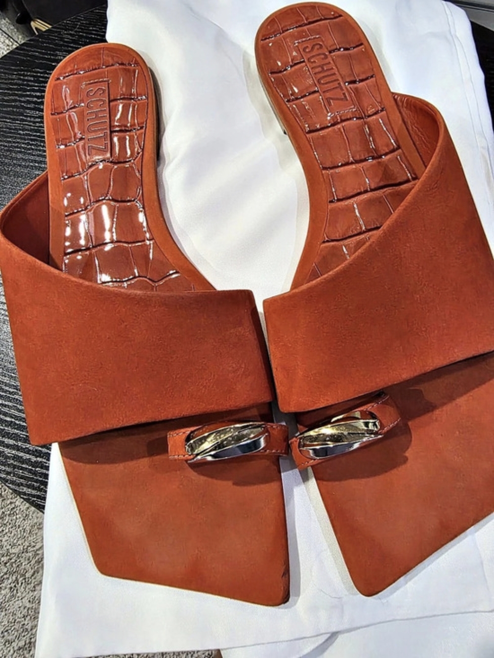 SCHUTZ  Leather Sandals Orange US 9.5